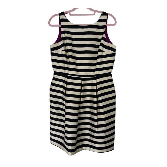 White House Black Market Dresses & Skirts - White House Black Market White Black Stripe Sleeveless Fit & Flare Dress Size 10